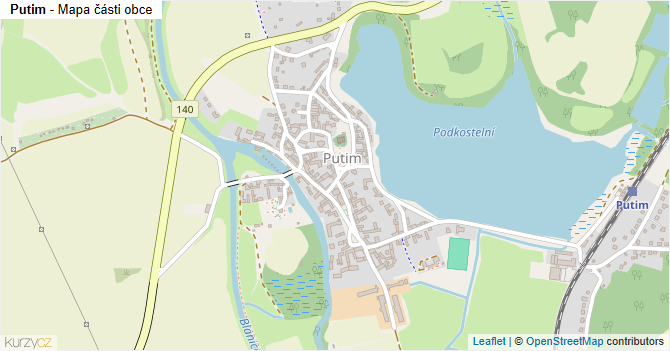 Putim - mapa části obce
