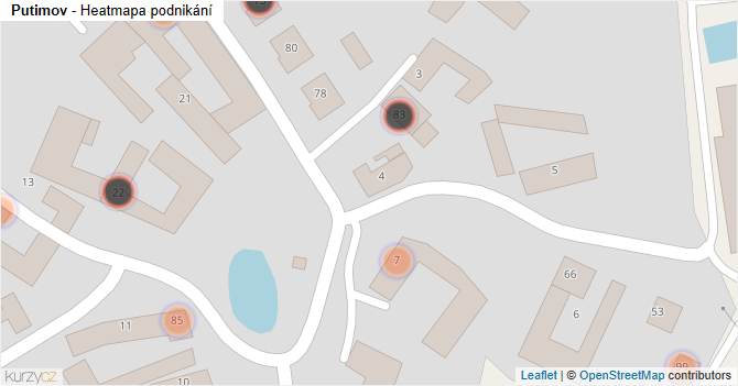 Putimov - mapa podnikání