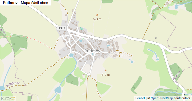 Putimov - mapa části obce
