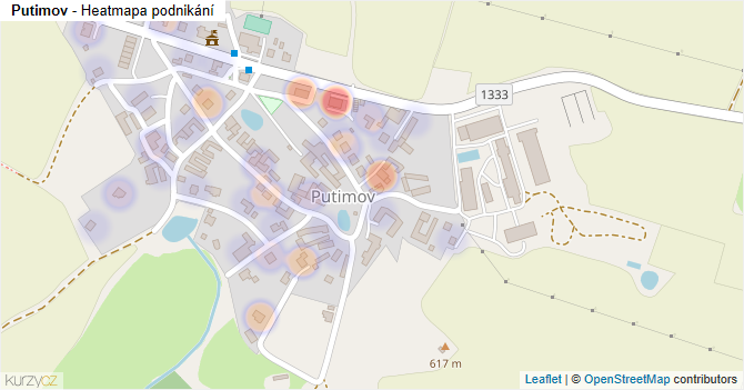 Putimov - mapa podnikání