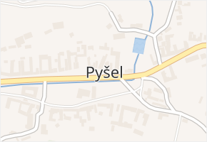 Pyšel v obci Pyšel - mapa části obce