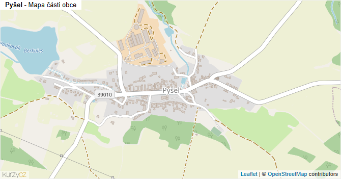 Pyšel - mapa části obce