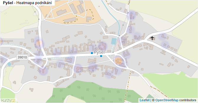 Pyšel - mapa podnikání