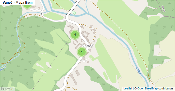 Vaneč - mapa firem