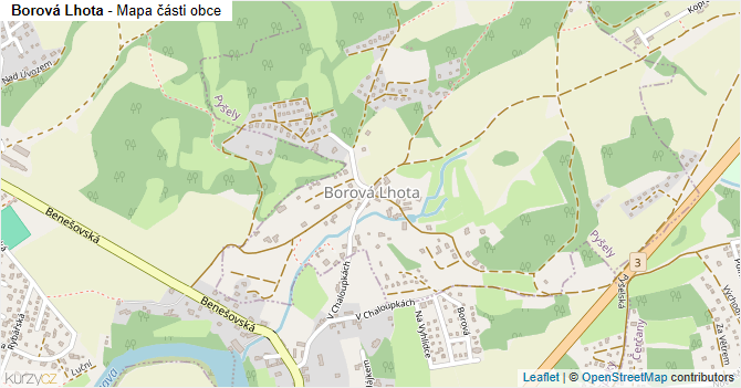 Borová Lhota - mapa části obce