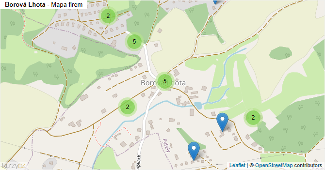 Borová Lhota - mapa firem