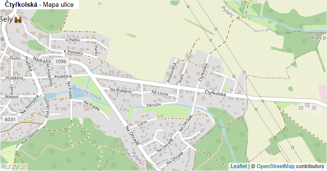 Čtyřkolská - mapa ulice