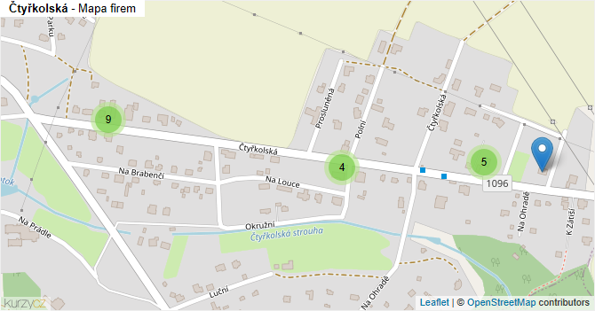 Čtyřkolská - mapa firem