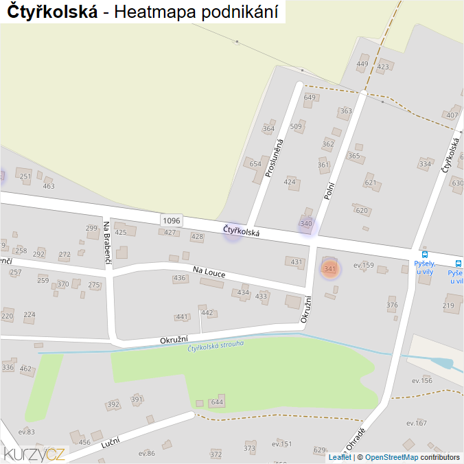 Mapa Čtyřkolská - Firmy v ulici.