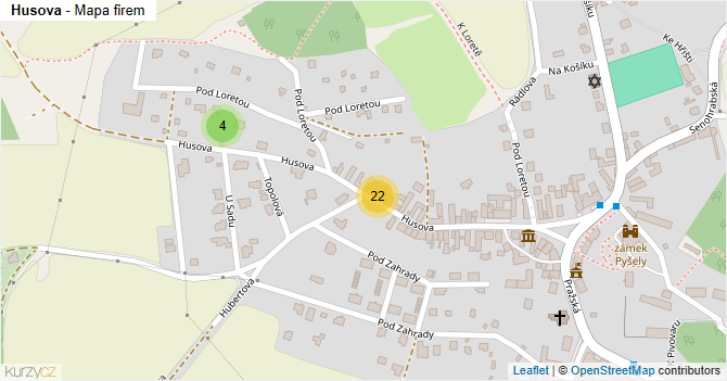 Husova - mapa firem