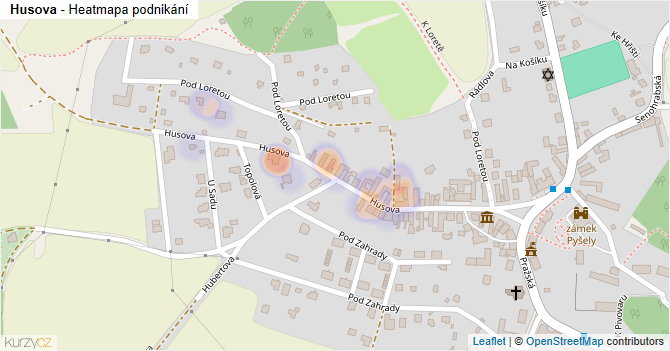 Husova - mapa podnikání