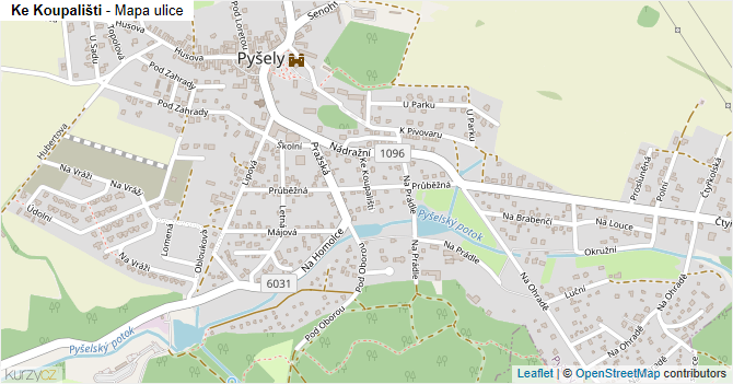 Ke Koupališti - mapa ulice