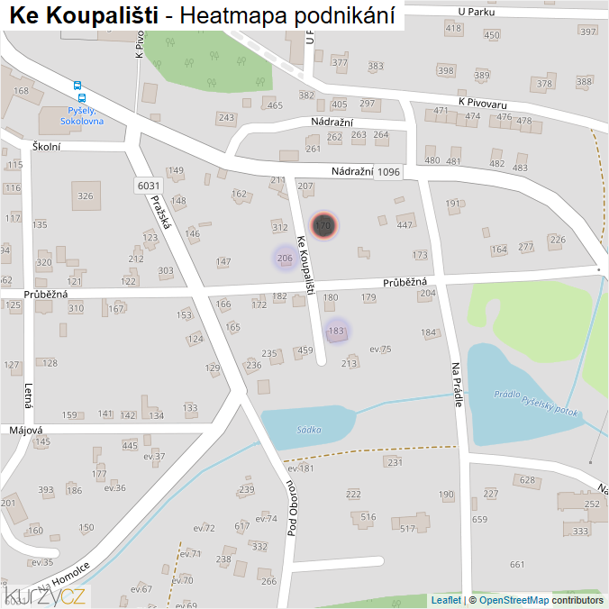 Mapa Ke Koupališti - Firmy v ulici.