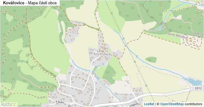 Kovářovice - mapa části obce