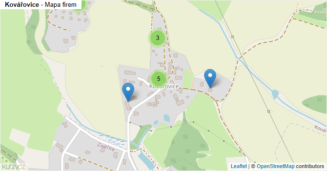 Kovářovice - mapa firem
