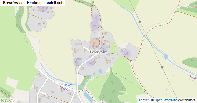 Kovářovice - mapa podnikání