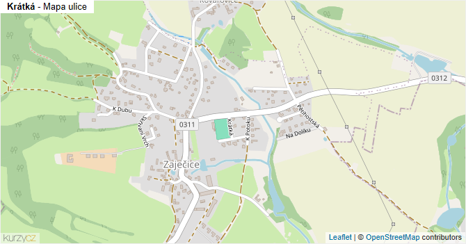 Krátká - mapa ulice