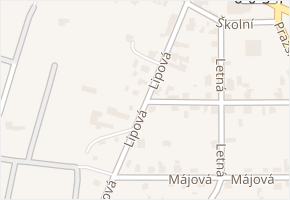 Lipová v obci Pyšely - mapa ulice