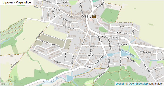 Lipová - mapa ulice