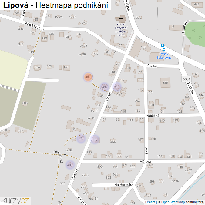 Mapa Lipová - Firmy v ulici.