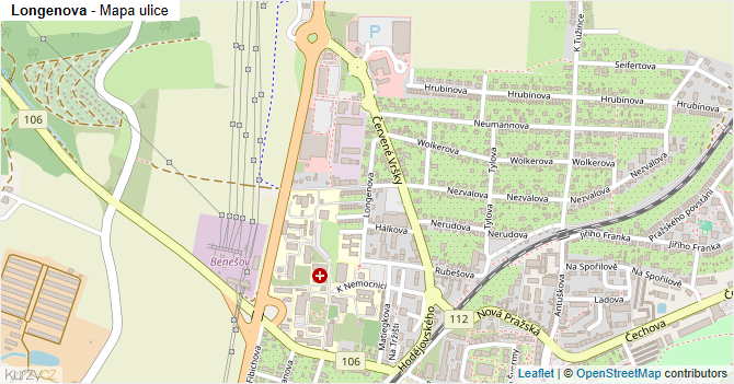 Longenova - mapa ulice