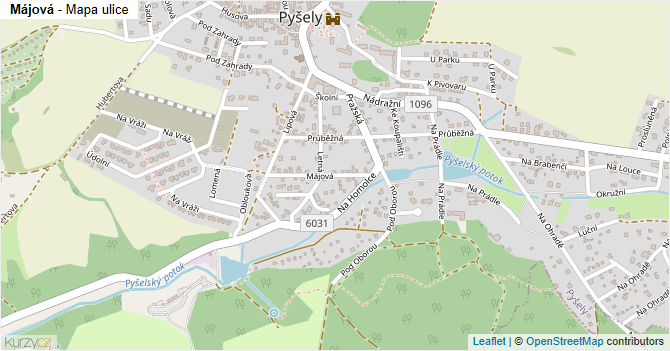Májová - mapa ulice