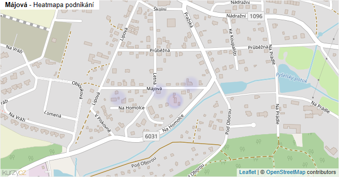 Májová - mapa podnikání