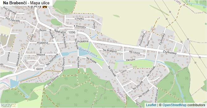 Na Brabenčí - mapa ulice