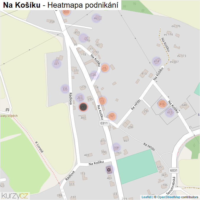 Mapa Na Košíku - Firmy v ulici.