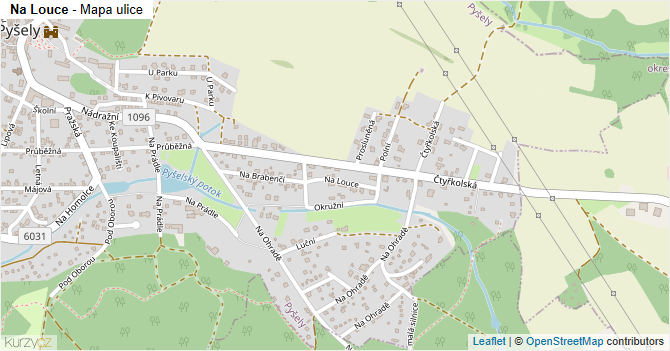 Na Louce - mapa ulice