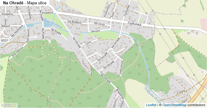 Na Ohradě - mapa ulice