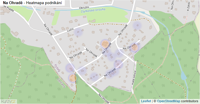 Na Ohradě - mapa podnikání