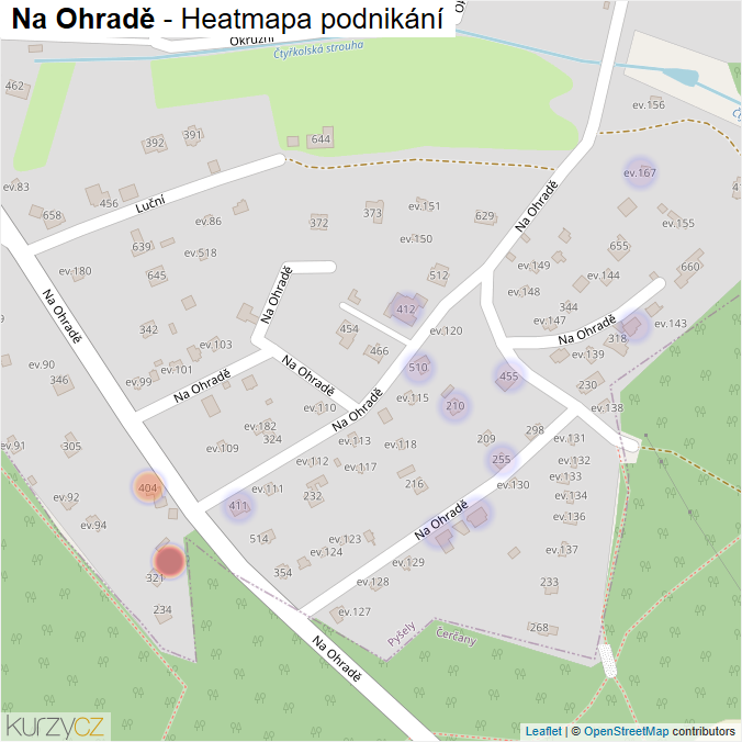Mapa Na Ohradě - Firmy v ulici.