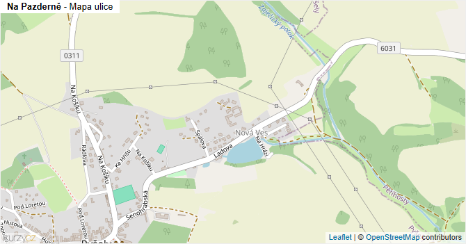 Na Pazderně - mapa ulice