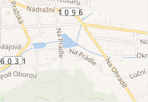 Na Prádle v obci Pyšely - mapa ulice