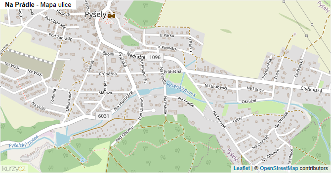 Na Prádle - mapa ulice