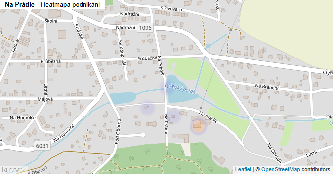Na Prádle - mapa podnikání