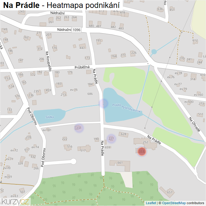 Mapa Na Prádle - Firmy v ulici.
