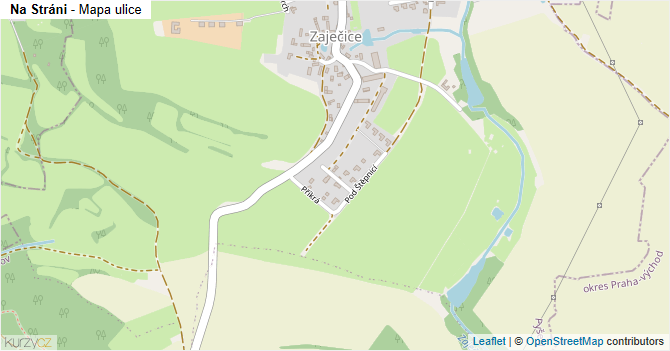 Na Stráni - mapa ulice