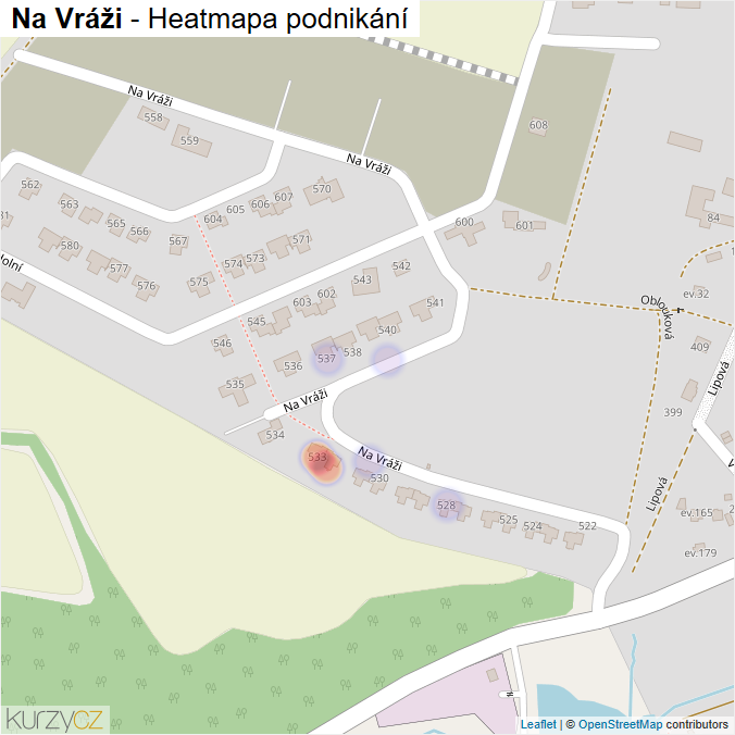 Mapa Na Vráži - Firmy v ulici.