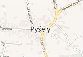 Neřesky v obci Pyšely - mapa ulice