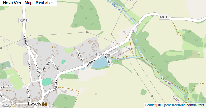 Nová Ves - mapa části obce