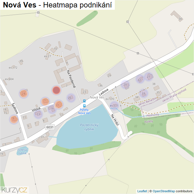 Mapa Nová Ves - Firmy v části obce.
