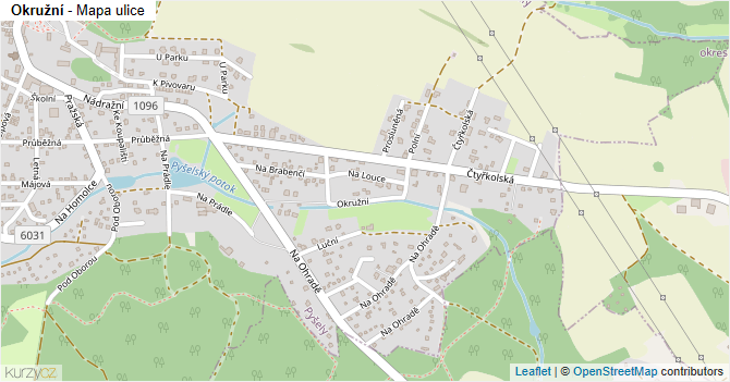 Okružní - mapa ulice