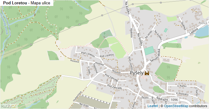 Pod Loretou - mapa ulice