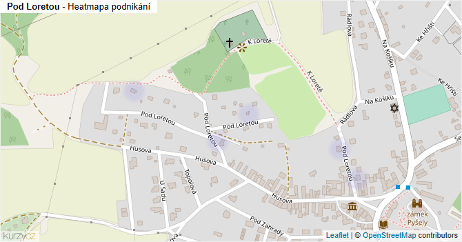 Pod Loretou - mapa podnikání