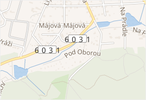 Pod Oborou v obci Pyšely - mapa ulice