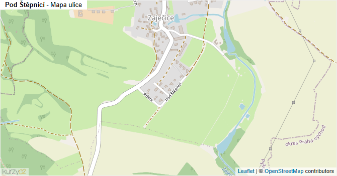 Pod Štěpnicí - mapa ulice