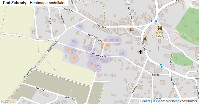 Pod Zahrady - mapa podnikání