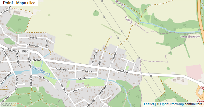 Polní - mapa ulice